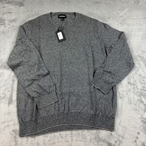 Bonobos Sweater Mens XL Black Gray Feeder Stripe Henley Long Sleeve Pullover New